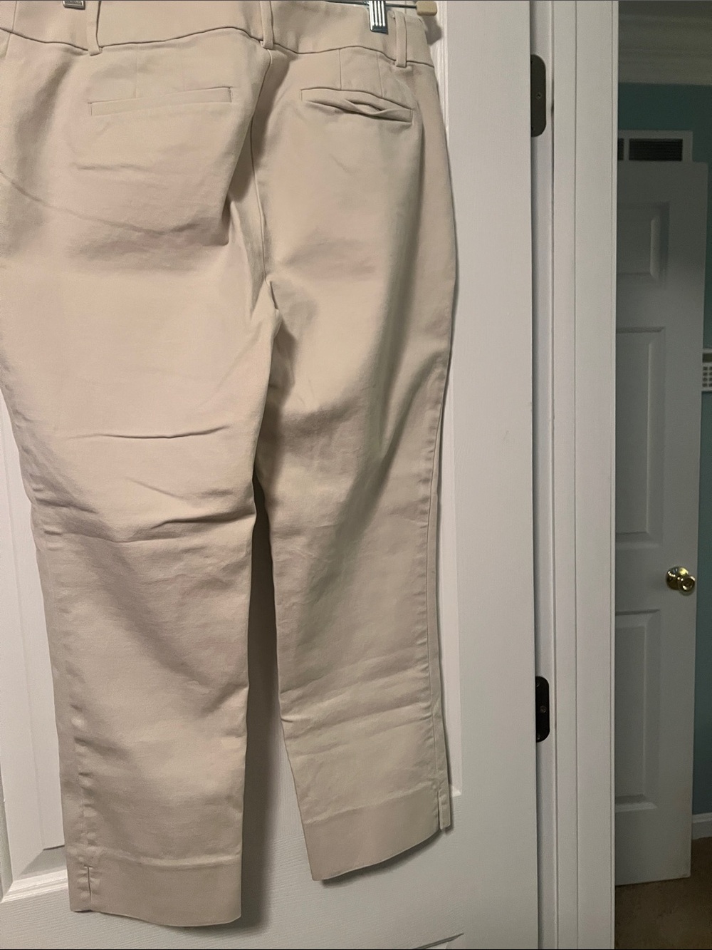 LOFT Julie Light Cream Cropped Straight Pants - Picture 3 of 3